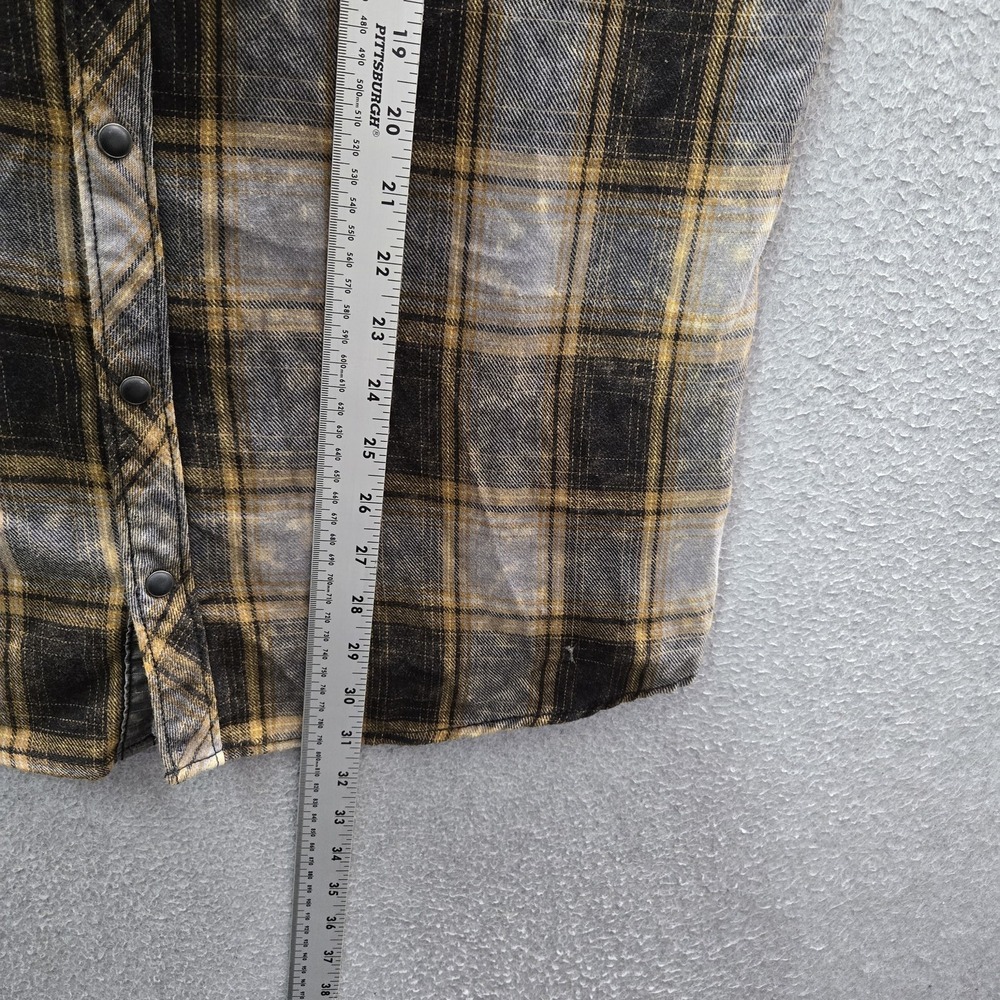 BKE Men Button Up Shirt XL Gray Plaid Flannel Vintage Grunge Long Sleeve - Picture 5 of 8